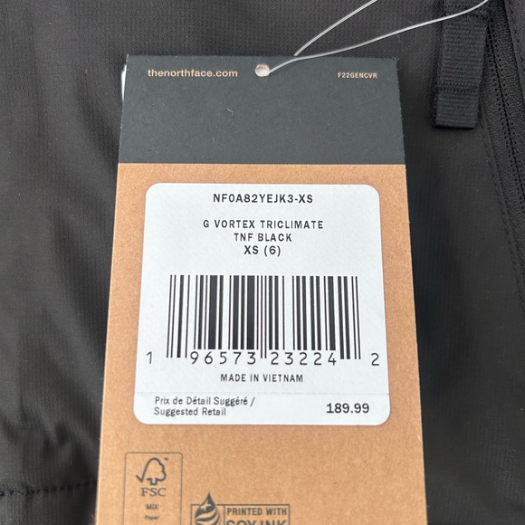 Northface vortex Triclimate jacket xs(6) nwt - Picture 3 of 5